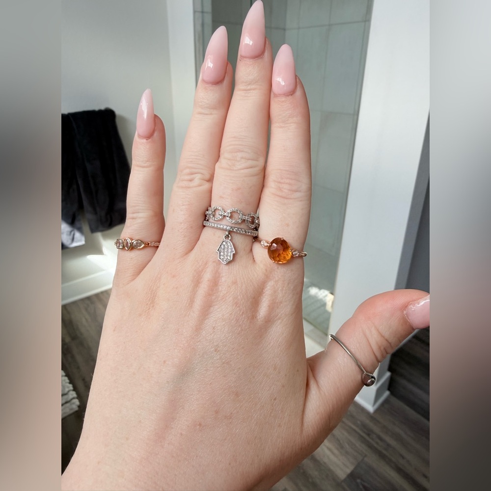 18K Gold Citrine and Diamond Ring - Picture 5 of 5